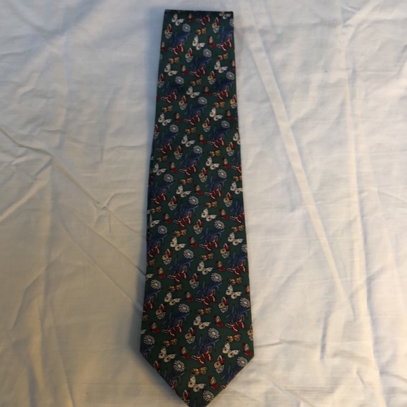 Philippe Vendome Paris 100% Silk Made in France Butterfly Print Tie - Picture 5 of 6